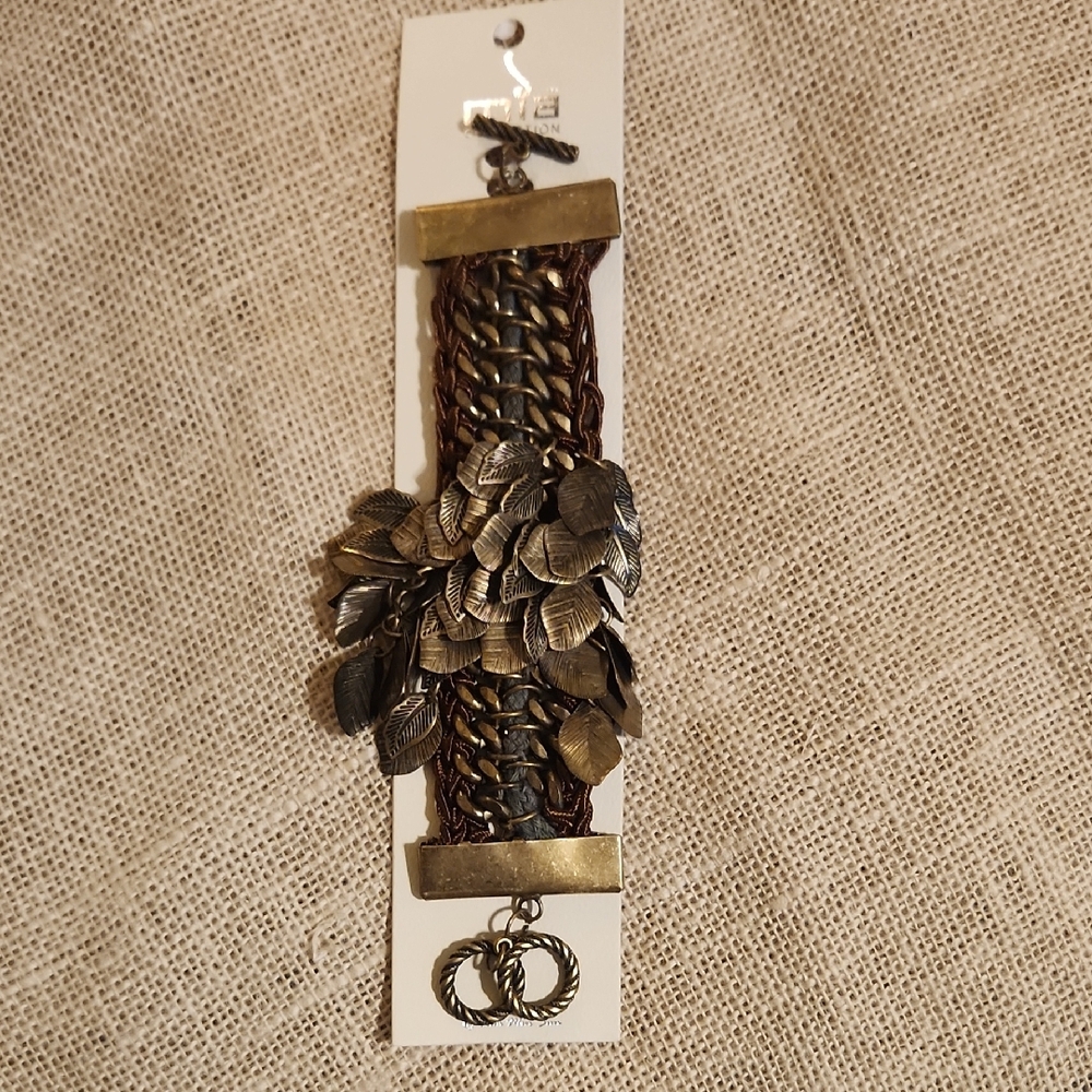 🔥3 For 10🔥 MIA Silver and Brown Leaf Bracelet